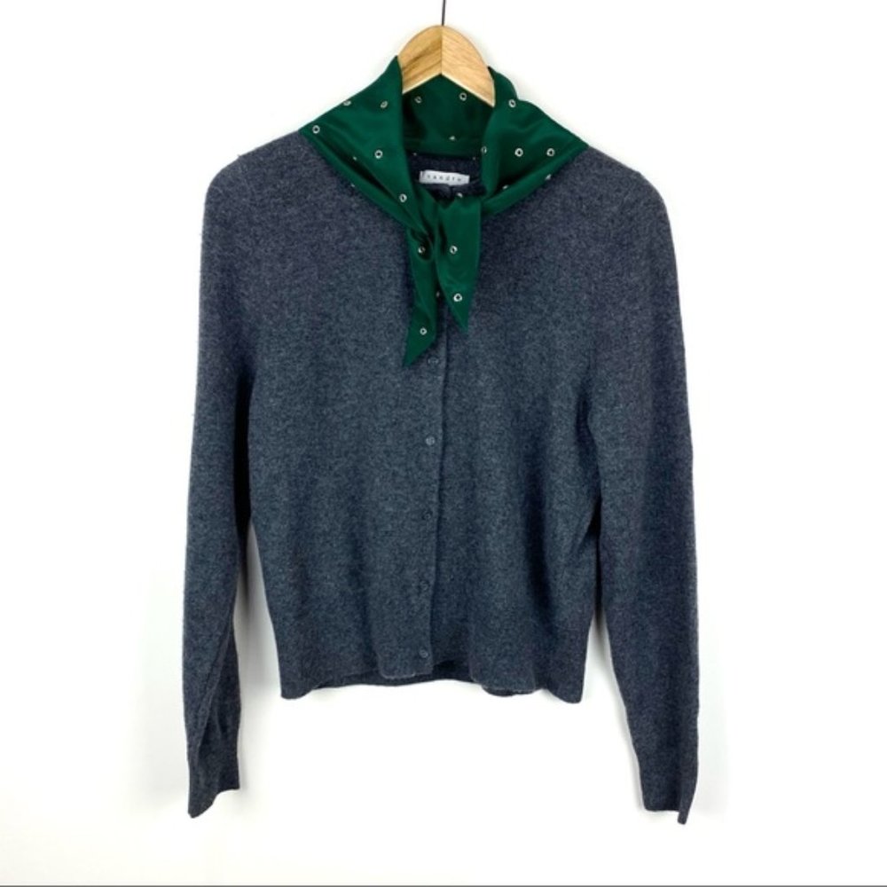 Sandro Glitter Gris Chine grommet Cardigan - Size XS/S